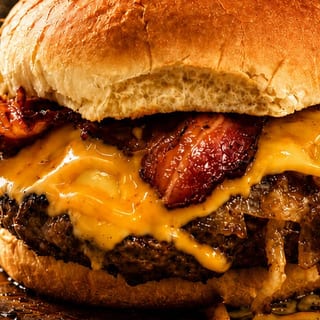 Beef Cheese Burgers with Fries No Bacon