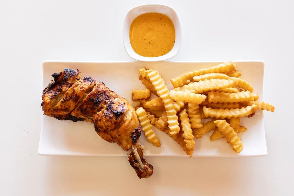 Spicy Tikka (Leg/Thigh) with Fries.