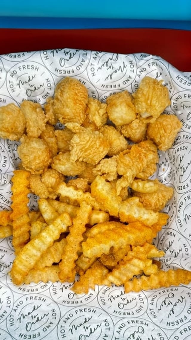 Pop Corn Chicken with Fries.