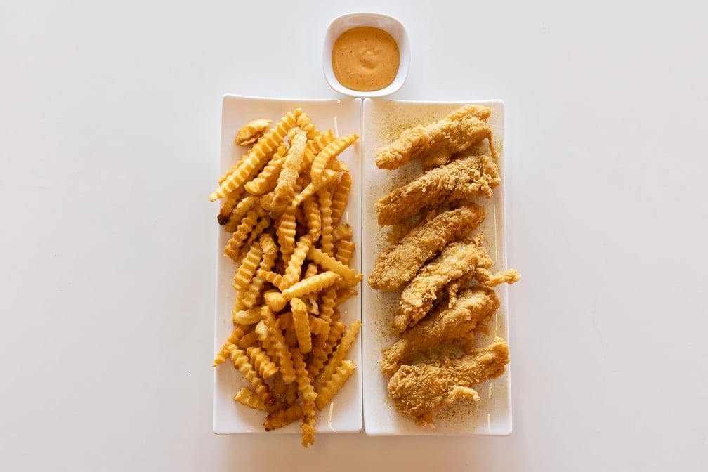 Tenders with ChickFry Season Fries.