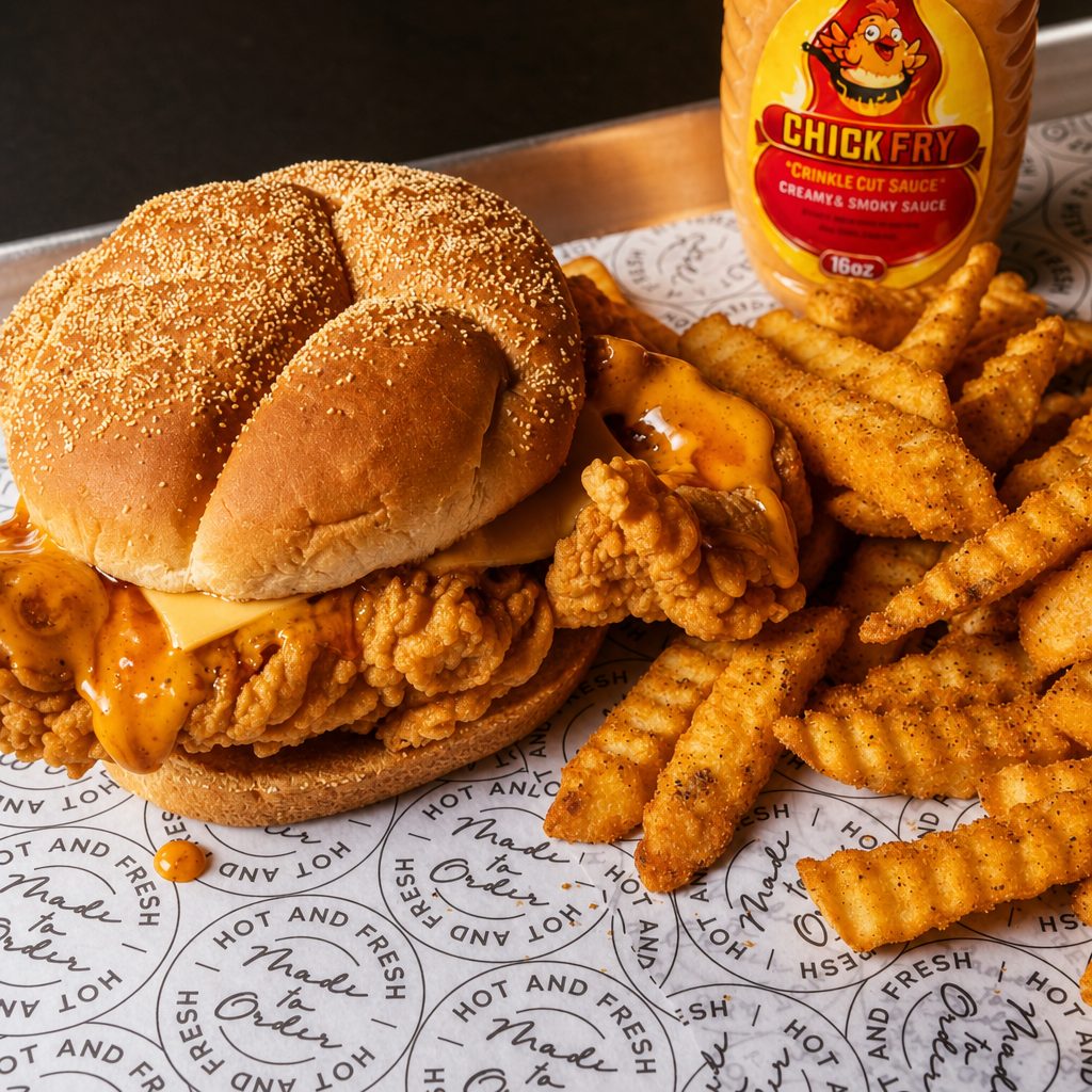 Crunchy Honey Hot Burger.