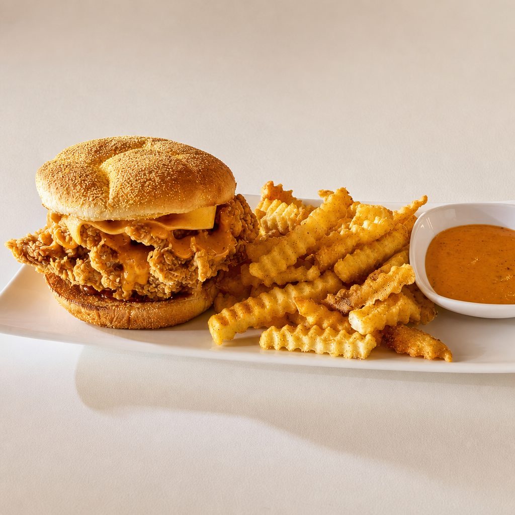 Mighty Zinger with Fries.