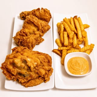 4 Pcs Mix of Salty Broasted Chicken (Non Spicy) with Chick Fry Season Fries