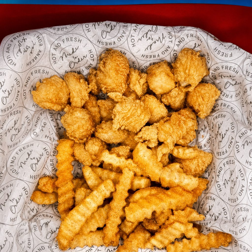 Pop Corn Chicken with Fries.